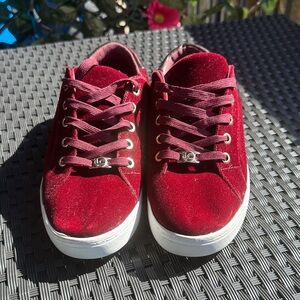 Liz Claiborne Women's Burgundy Velvet Sneakers